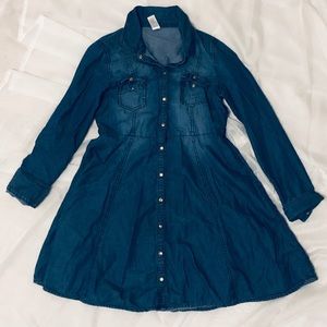 Denim 3/4 sleeves midi dress
